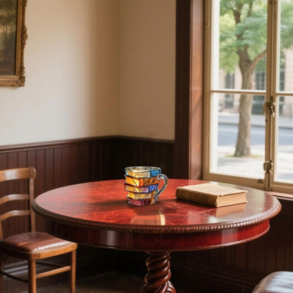 Lucía™ | Taza artística de cristal en forma de libros