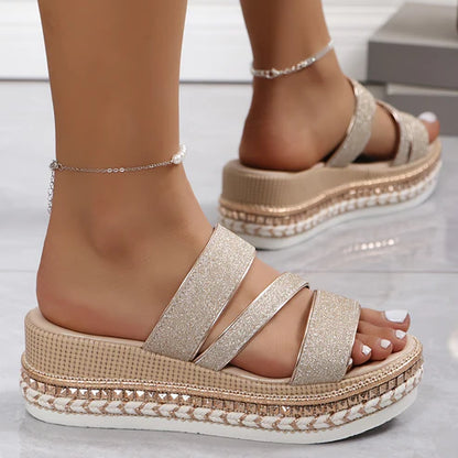 Aveline™ - Sandales compensées confort en tissu premium