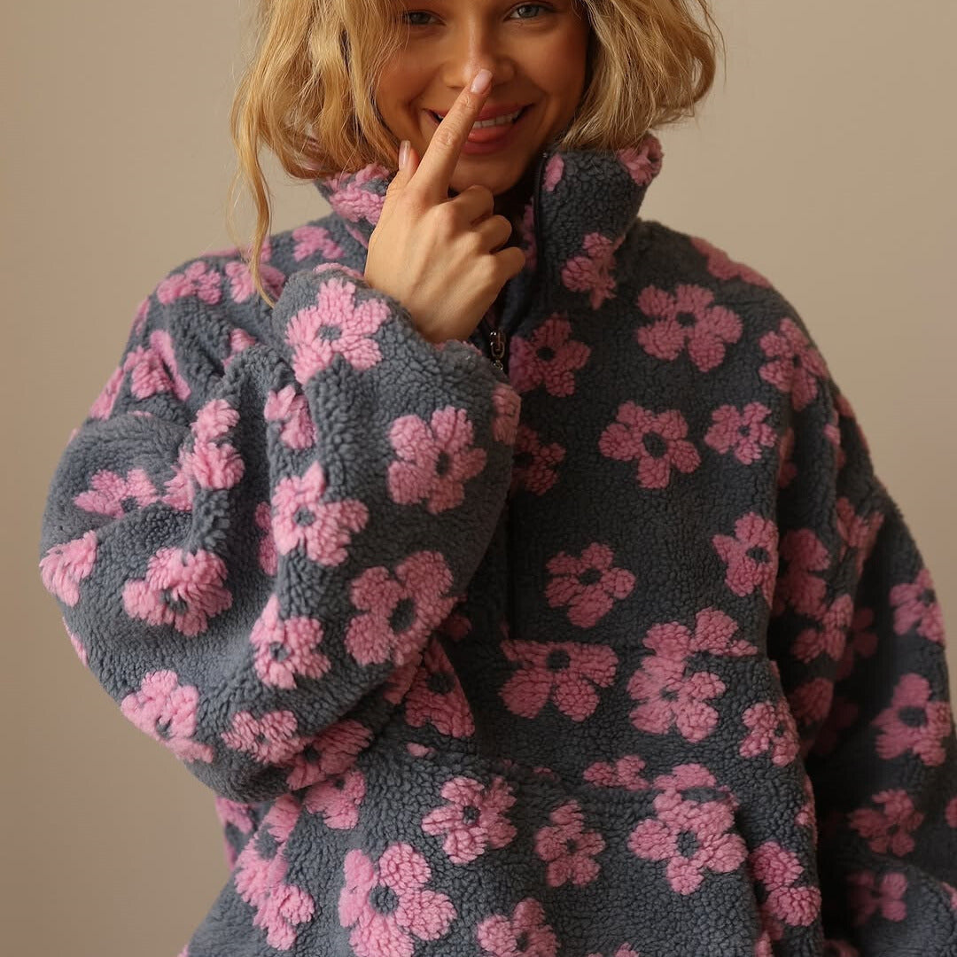 Luna™ | Sudadera de Borreguito Floral Suave
