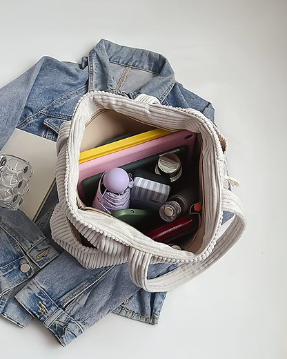 Verde Serena™ | Bolso Acanalado con Detalle de Cordón