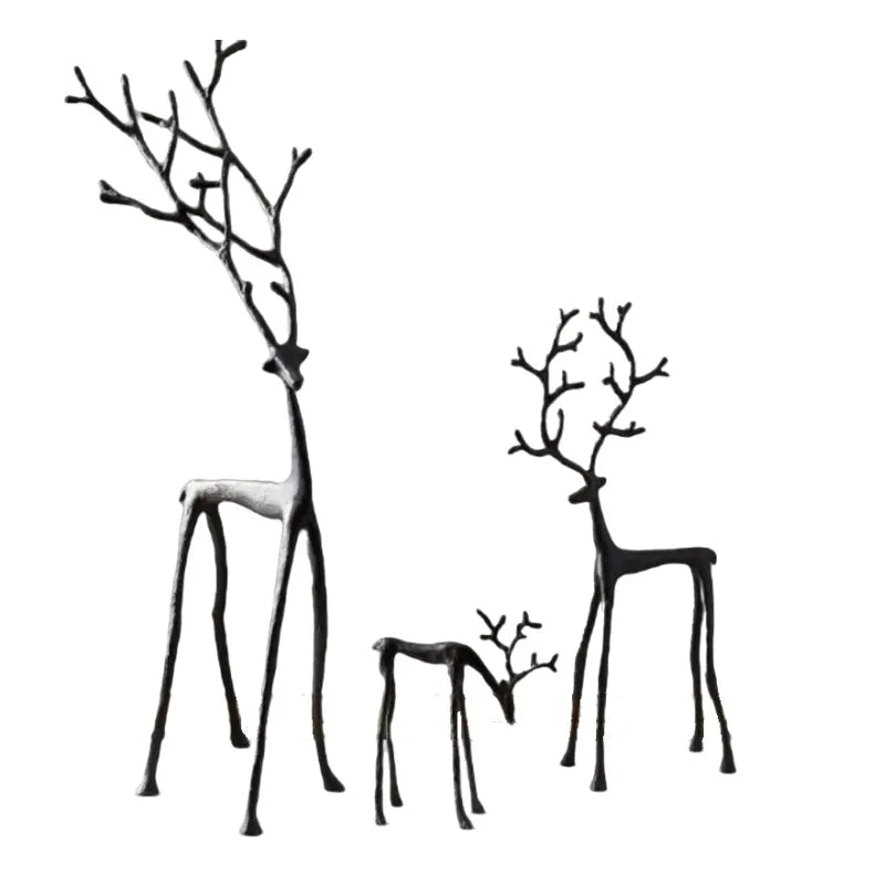 Luzia™ | Esculturas Minimalistas de Renos en Negro