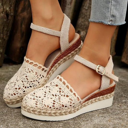 Maëlys™ | Sandales compensées bohèmes chic