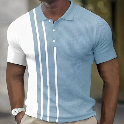 Adrien™ | Polo rayé en coton léger coupe ajustée