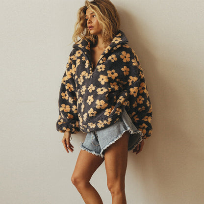 Luna™ | Sudadera de Borreguito Floral Suave