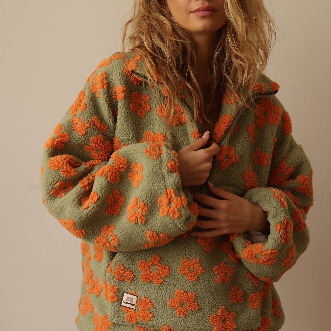 Luna™ | Sudadera de Borreguito Floral Suave