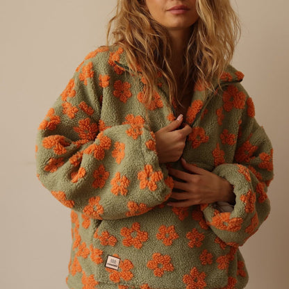 Luna™ | Sudadera de Borreguito Floral Suave