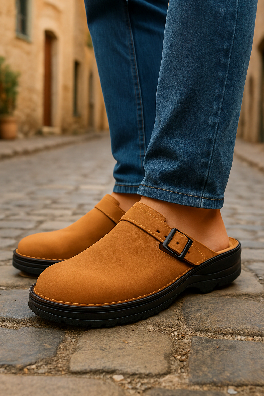 Henri™ | Sabots en cuir avec bride réglable