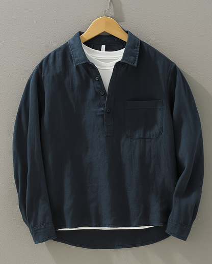 Marceau™ | Chemise popover en lin coton légère
