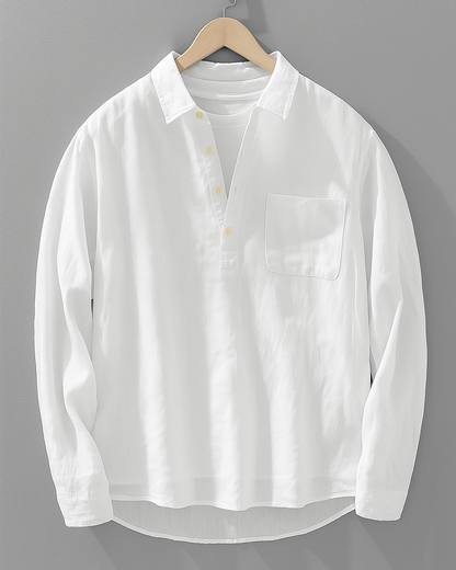 Marceau™ | Chemise popover en lin coton légère