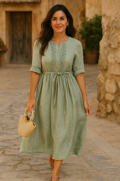 Victoria™ | Vestido de Verano en Lino Ligero