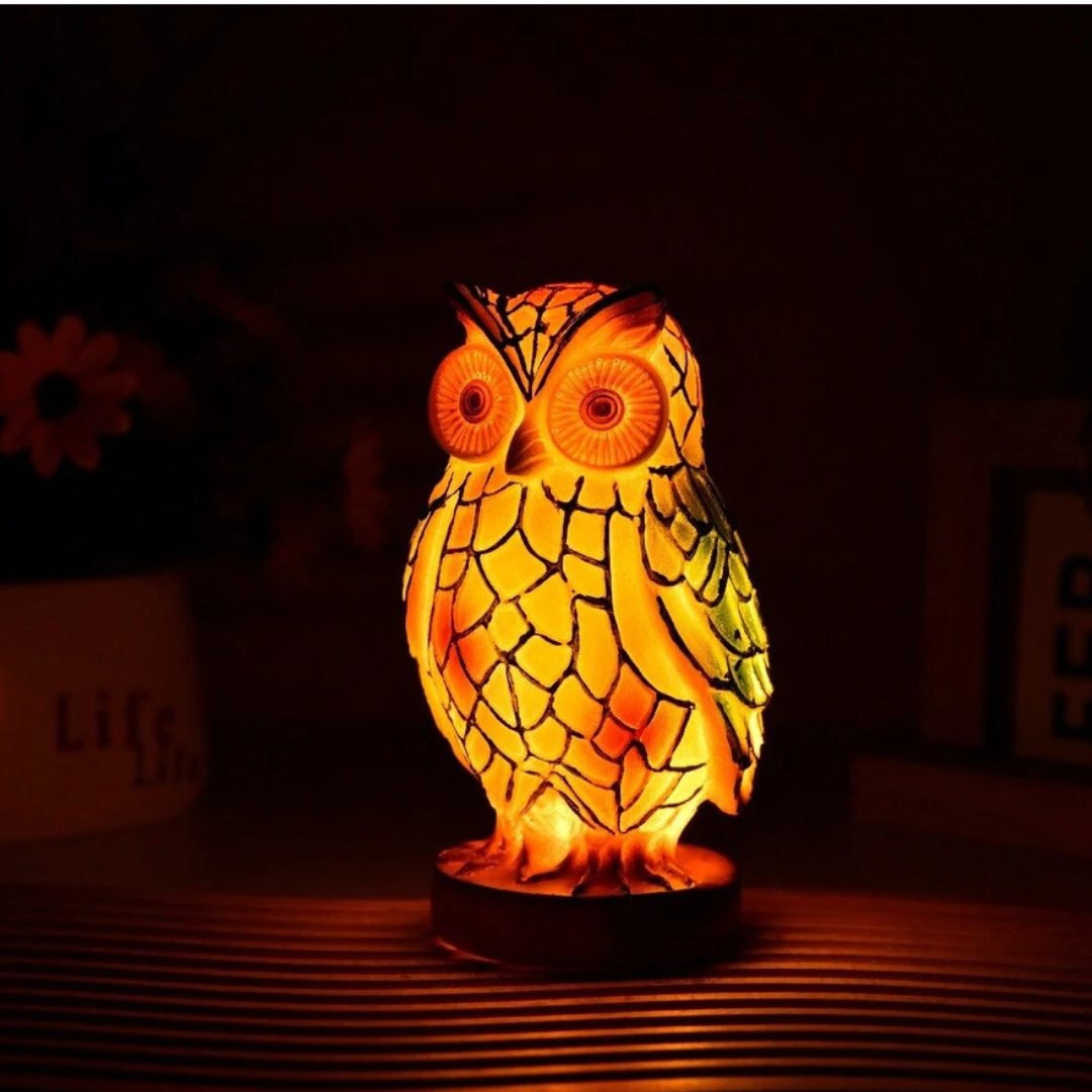 Valeria™ | Lámpara de Búho y Sirena en Vidrio de Colores