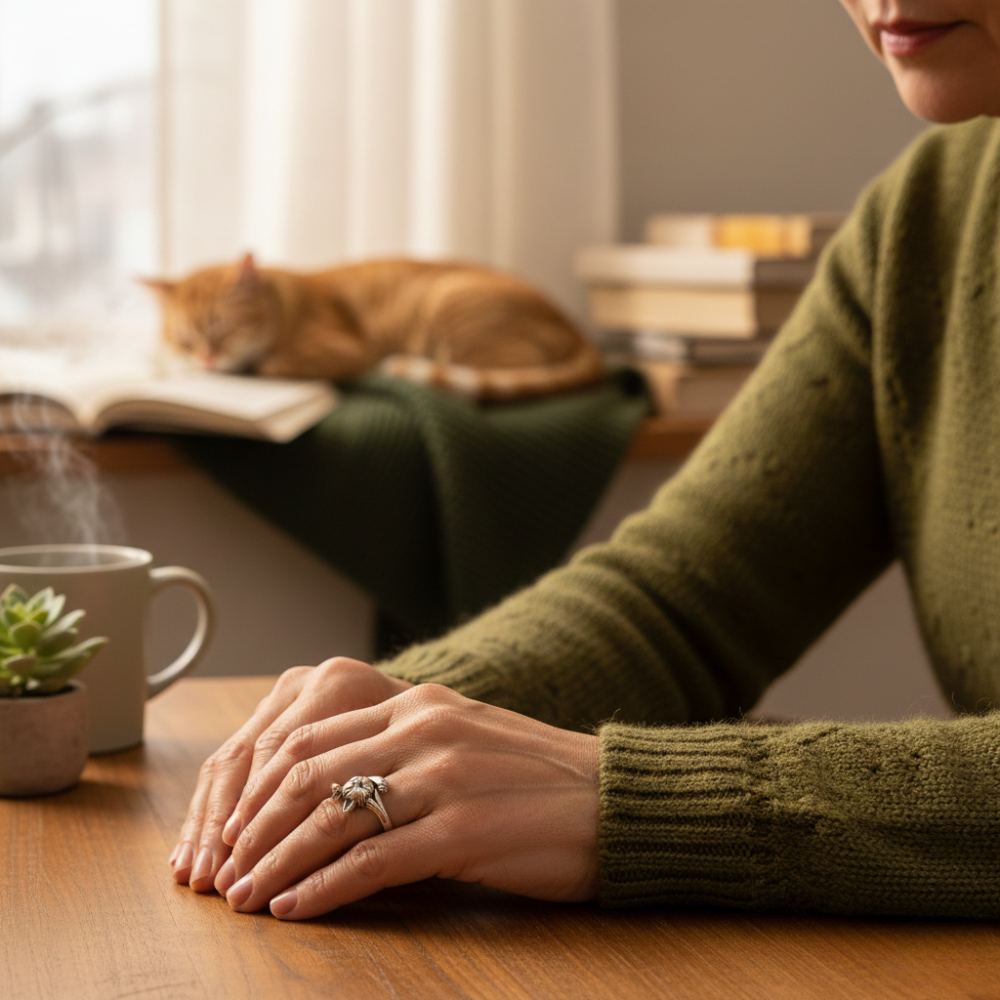 María™ | Anillo Gato Escultórico de Plata