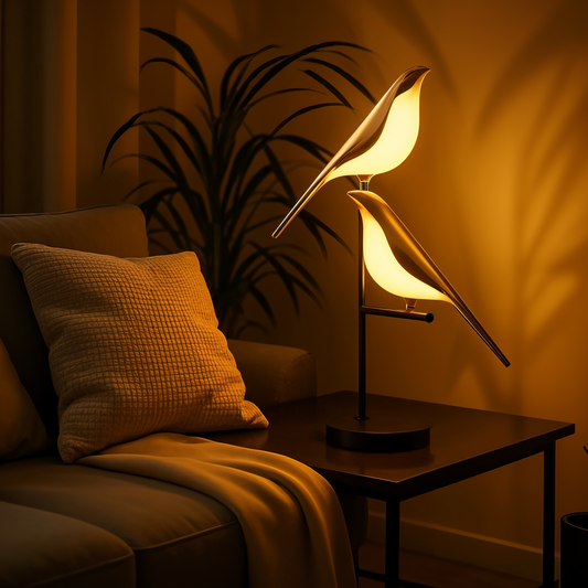 AveLuz™ | Lámpara Escultural con Diseño de Aves y Luz Cálida