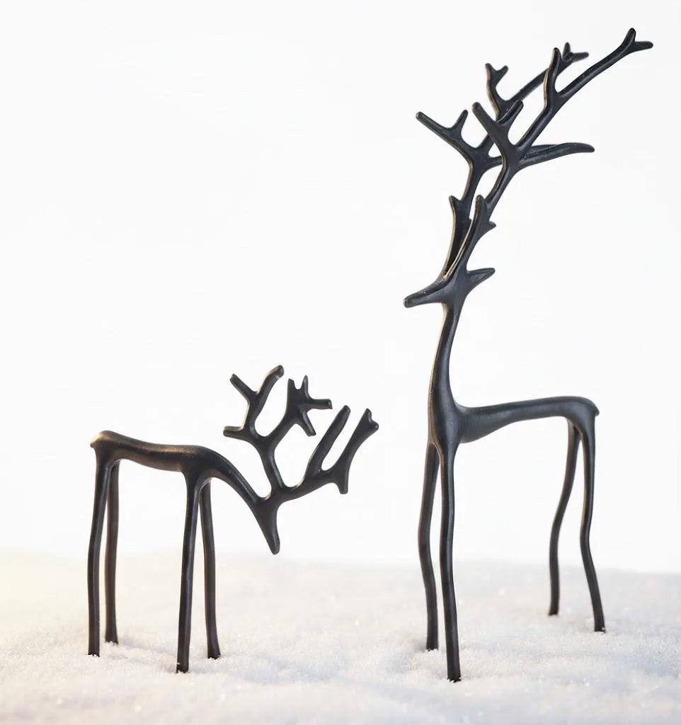 Luzia™ | Esculturas Minimalistas de Renos en Negro