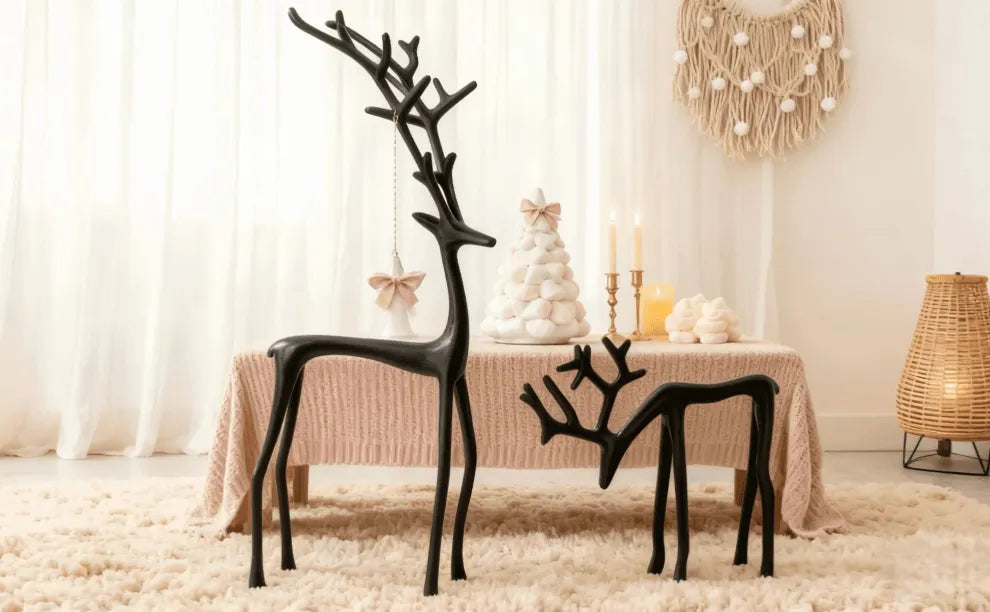 Luzia™ | Esculturas Minimalistas de Renos en Negro
