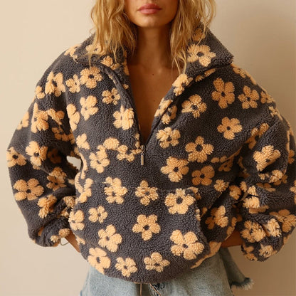 Luna™ | Sudadera de Borreguito Floral Suave