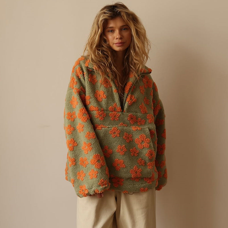 Luna™ | Sudadera de Borreguito Floral Suave