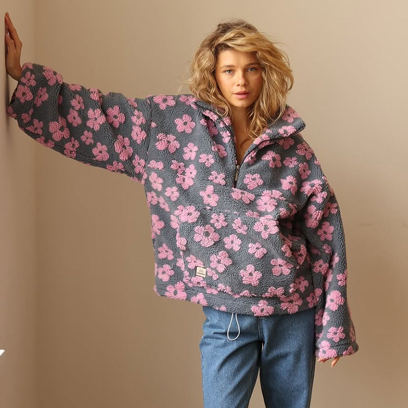 Luna™ | Sudadera de Borreguito Floral Suave