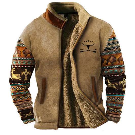 Héctor™ | Chaqueta cálida con forro de borreguillo y diseño tribal