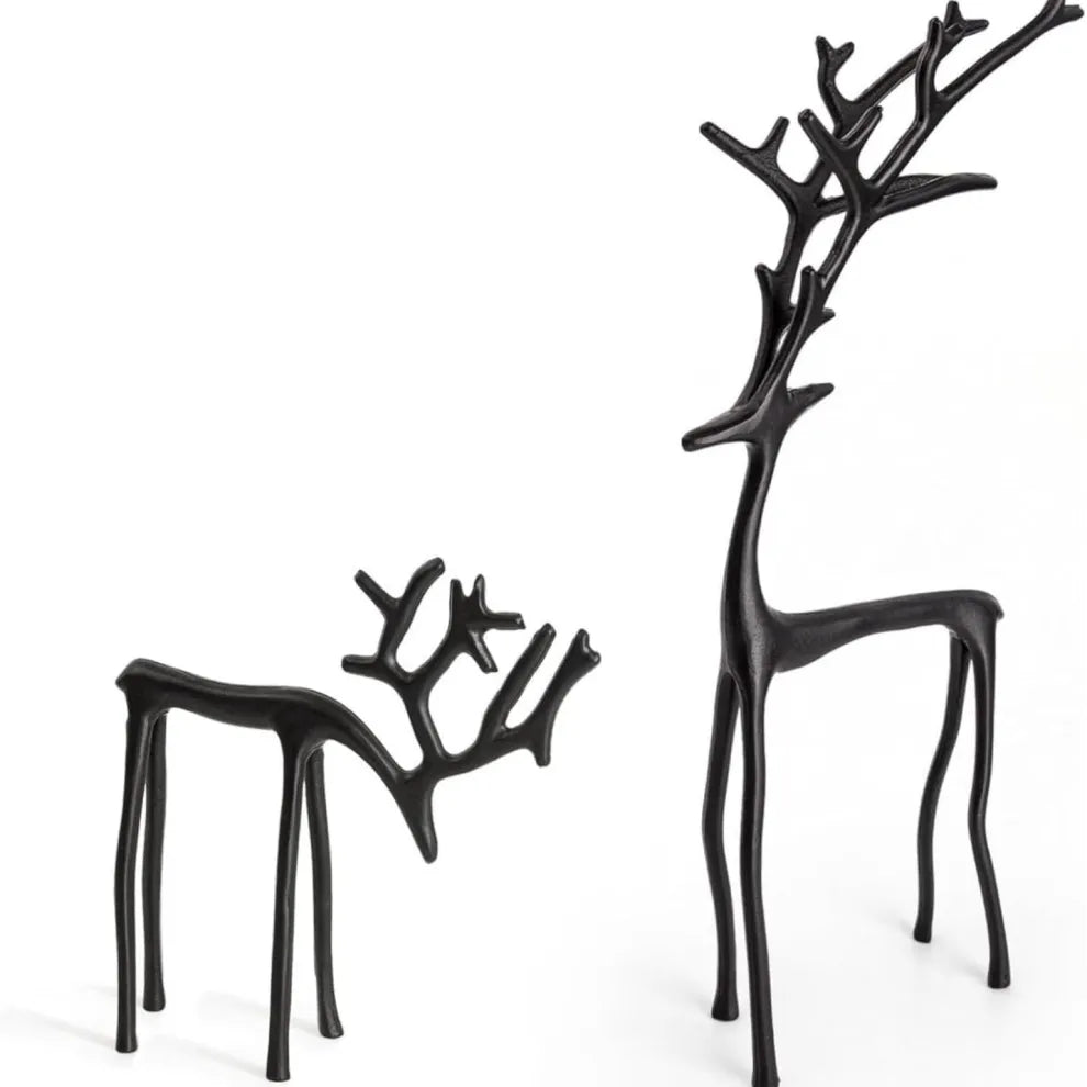 Luzia™ | Esculturas Minimalistas de Renos en Negro