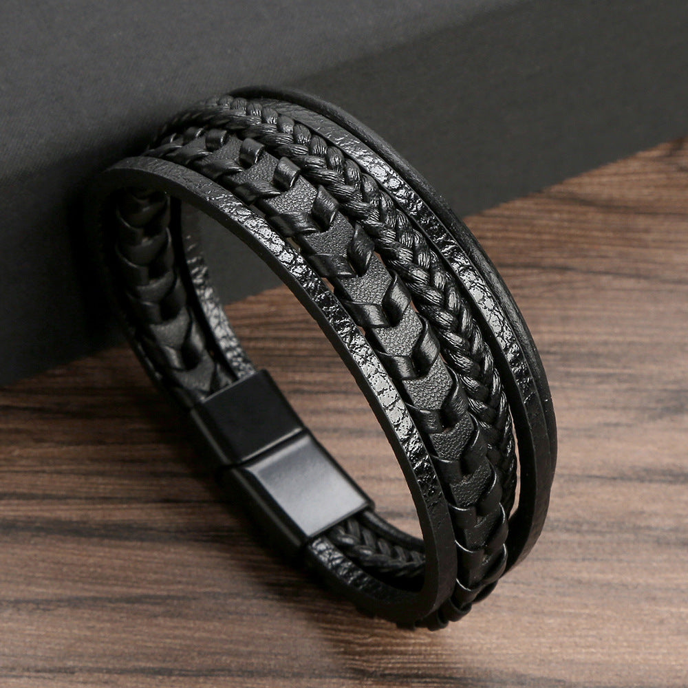 Héctor™ | Pulsera de Cuero Trenzado