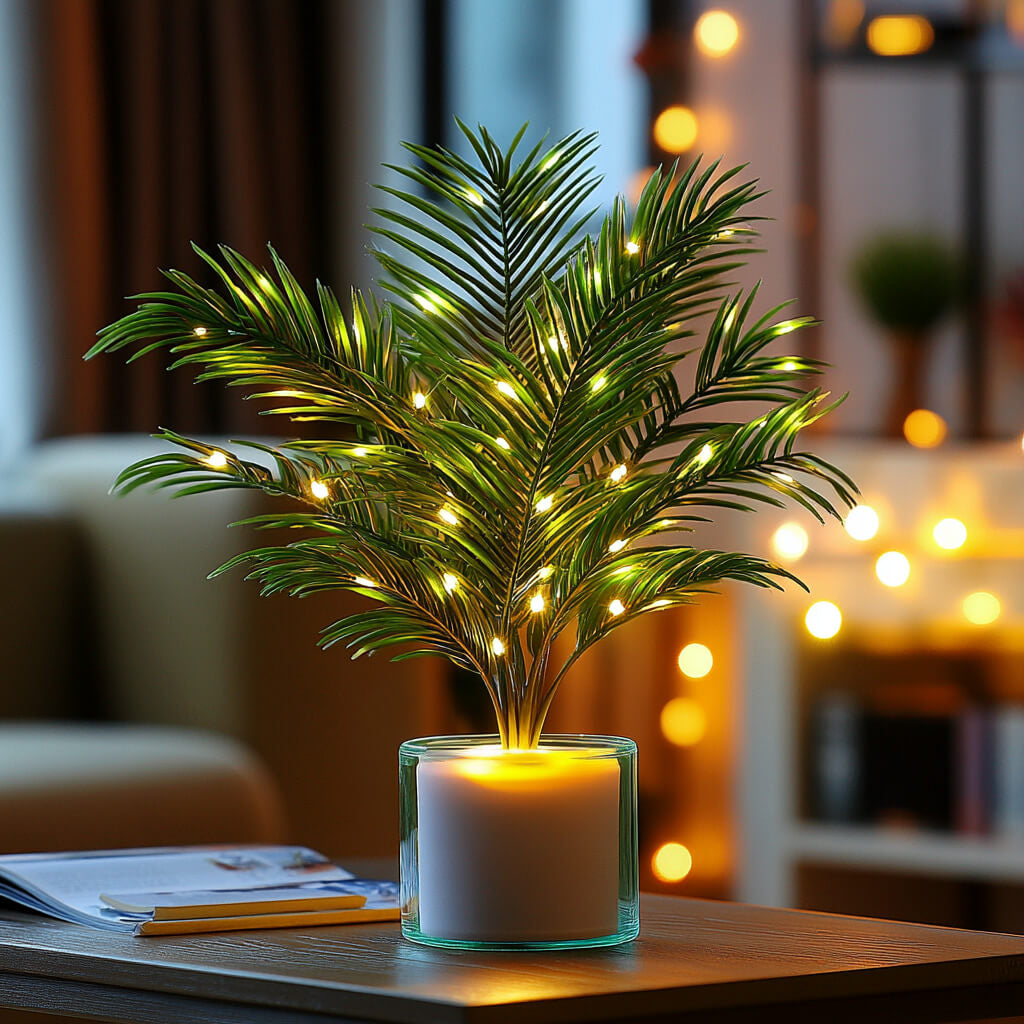 LuzPalma™ | Lámpara Decorativa Tropical con Luz Cálida
