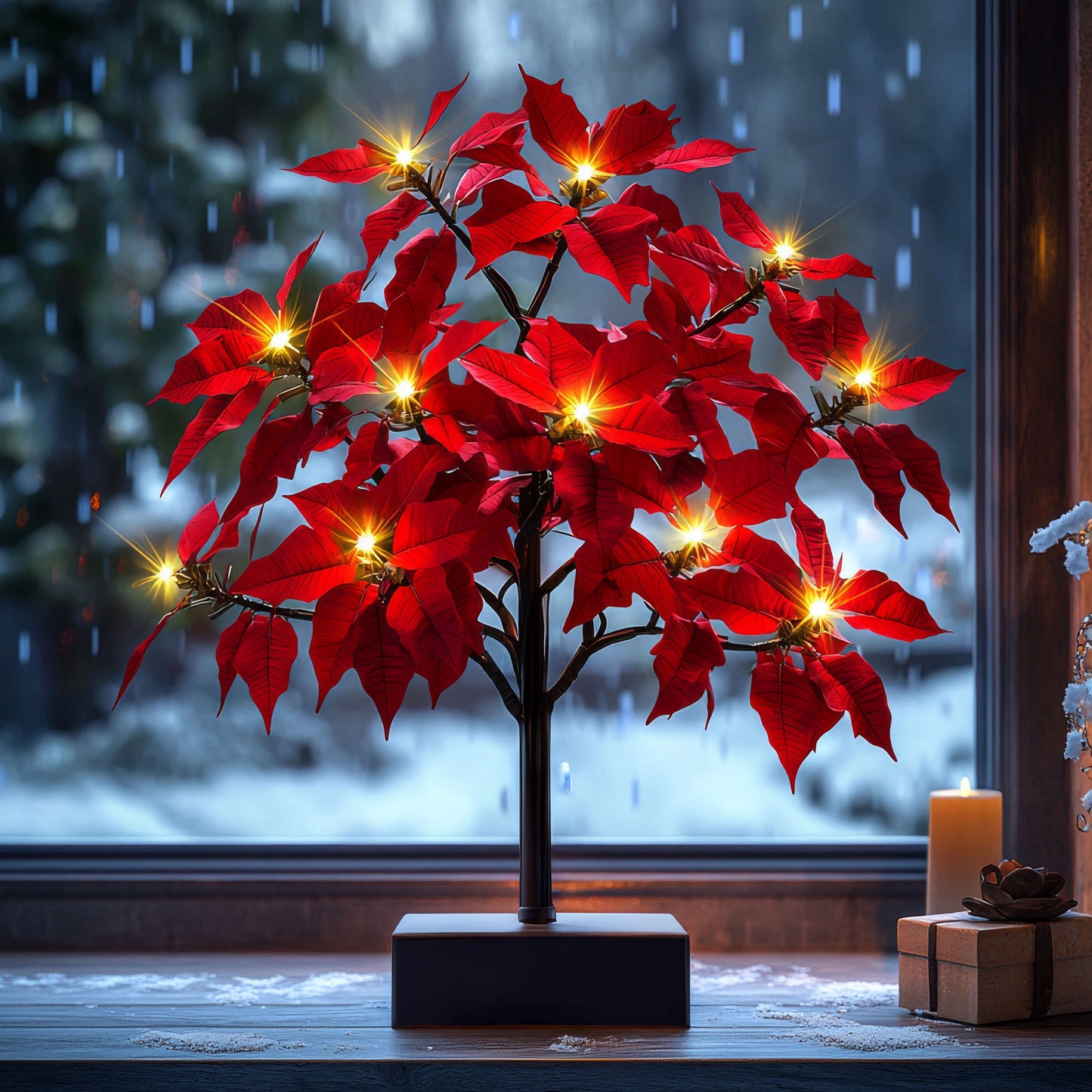 FlorLuz™ | Árbol de Flores de Navidad con Luz Cálida
