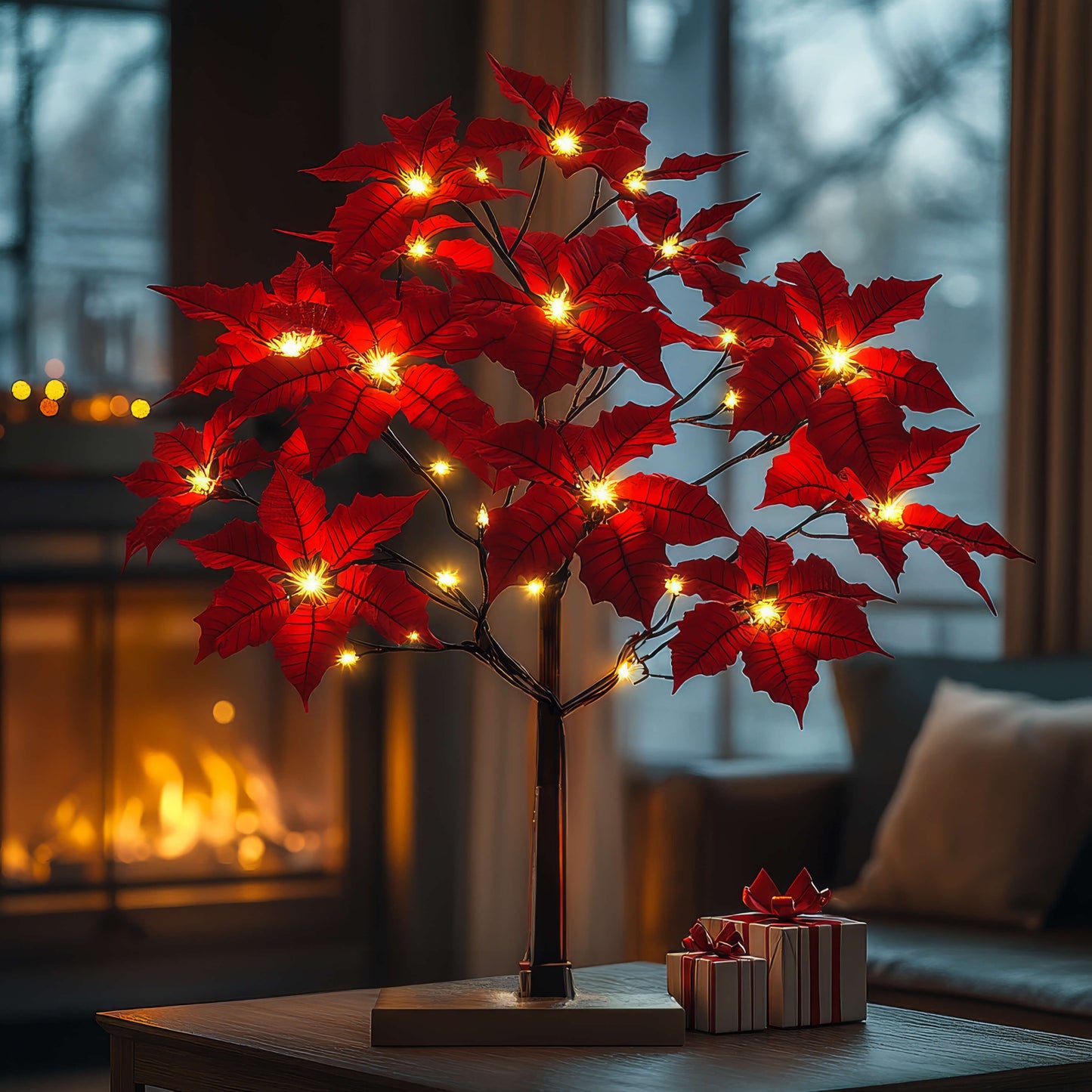 FlorLuz™ | Árbol de Flores de Navidad con Luz Cálida