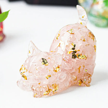 Estrella™ | Escultura de Gato en Cristal Multicolor