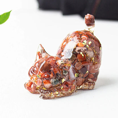 Estrella™ | Escultura de Gato en Cristal Multicolor
