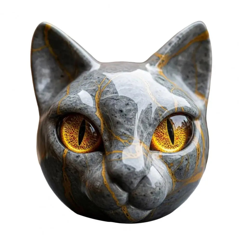 Aritz™ | Escultura Felina Mística en Estilo Mármol