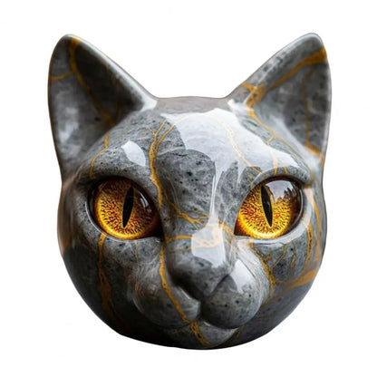 Aritz™ | Escultura Felina Mística en Estilo Mármol