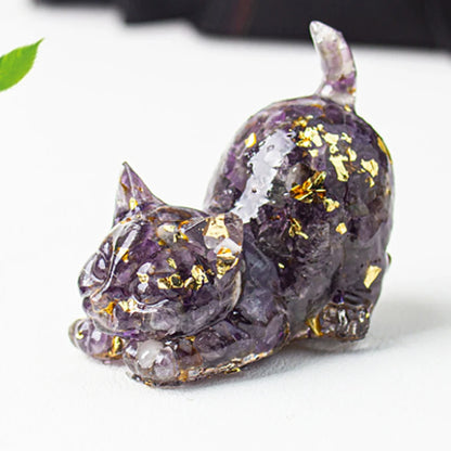Estrella™ | Escultura de Gato en Cristal Multicolor