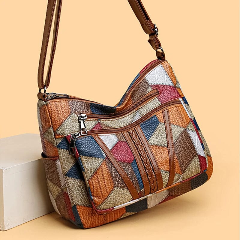 Solara™ | Bolso de piel estilo mosaico artesanal
