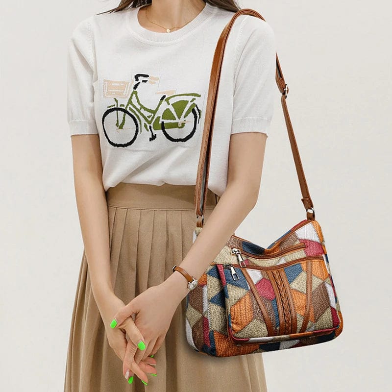 Solara™ | Bolso de piel estilo mosaico artesanal