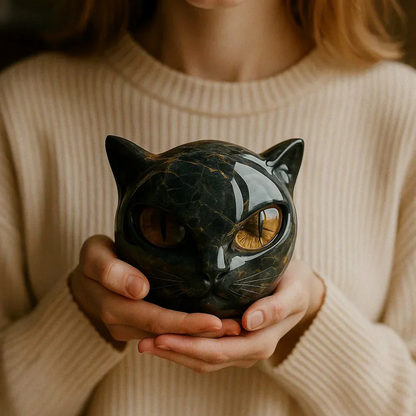 Noa™ | Escultura Felina Mística en Mármol-Estilo