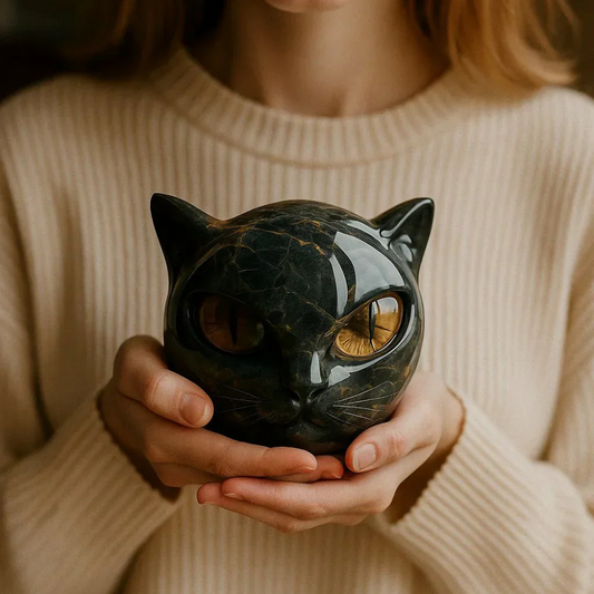 Noa™ | Escultura Felina Mística en Mármol-Estilo