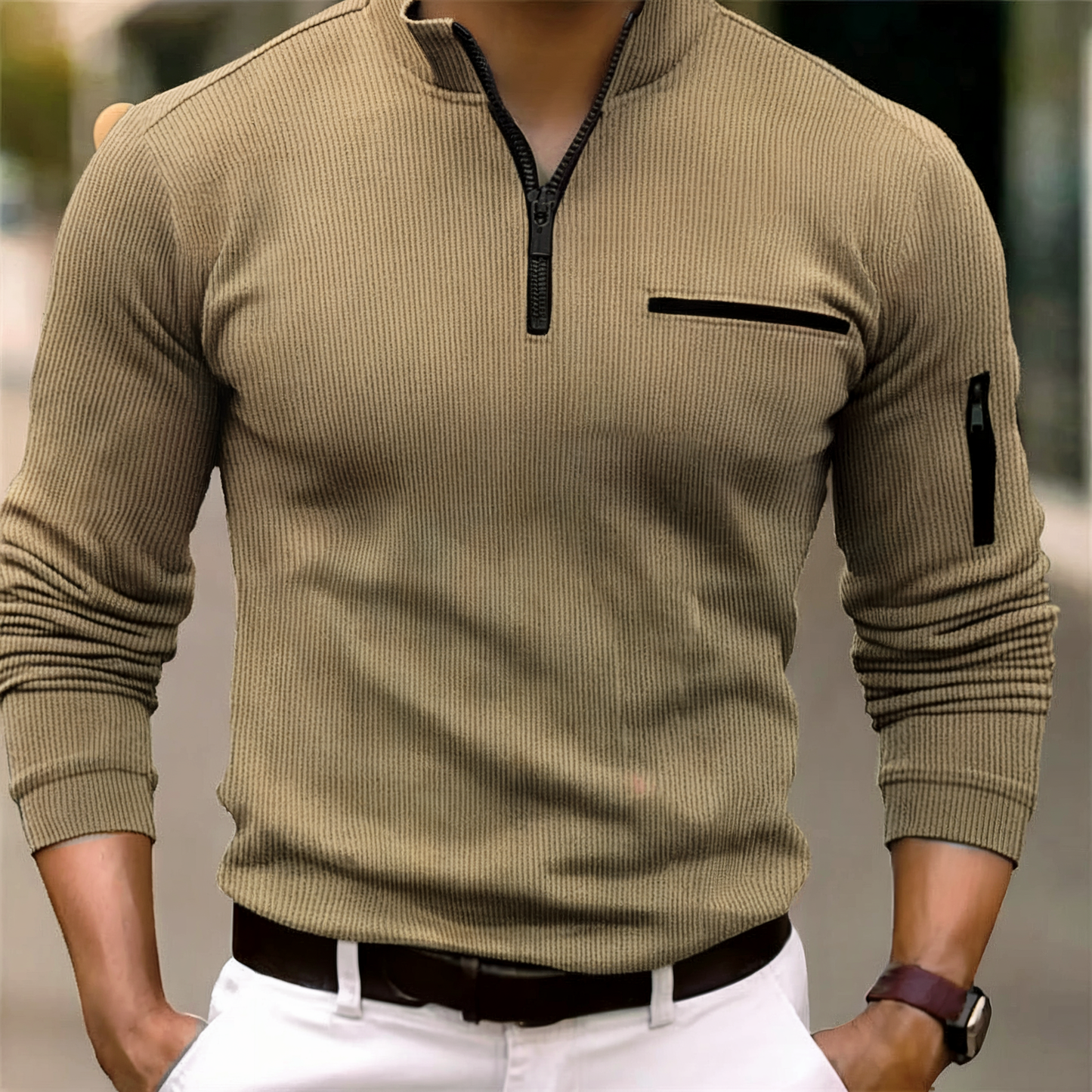 Lucien™ | Polo rayée en coton premium coupe ajustée