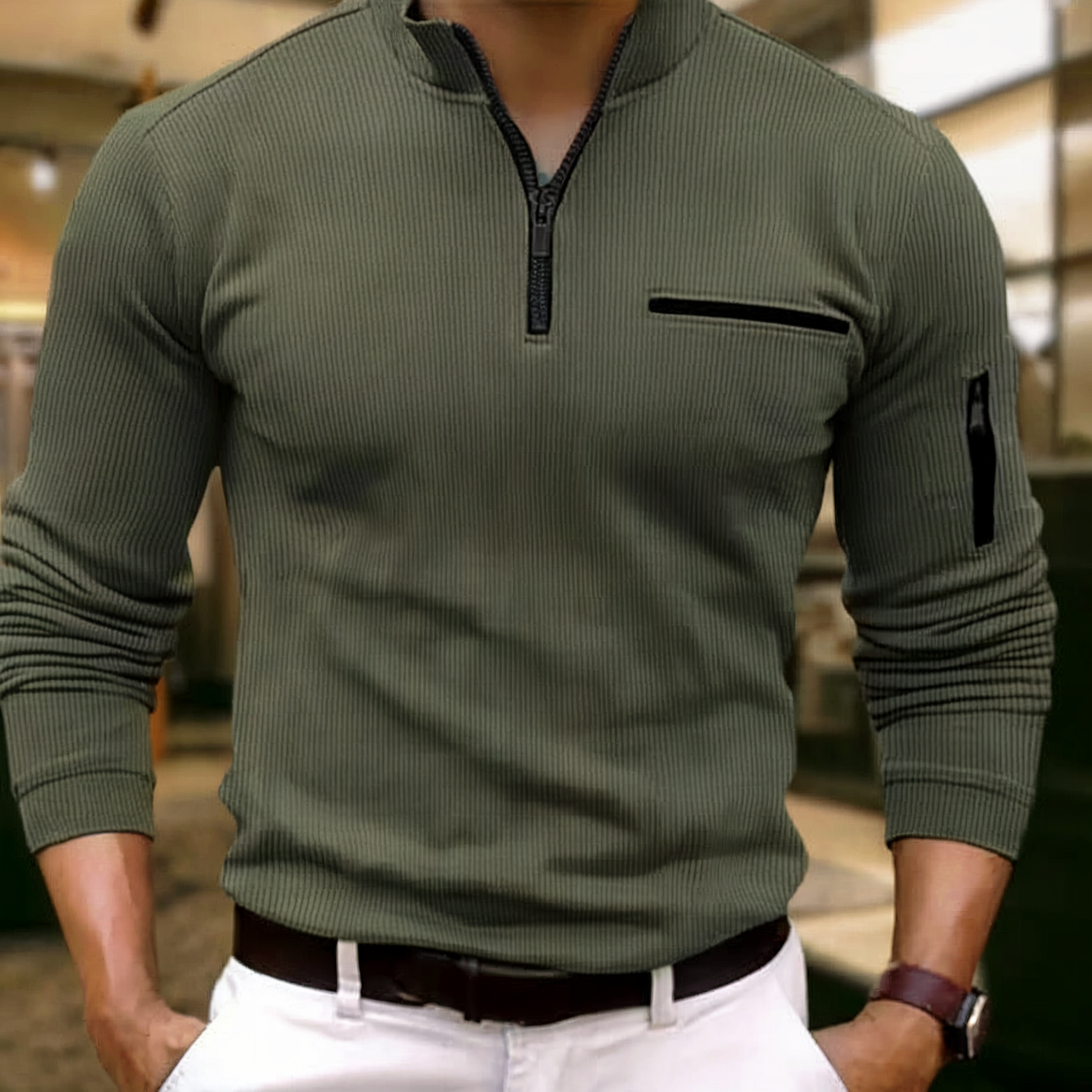 Lucien™ | Polo rayée en coton premium coupe ajustée