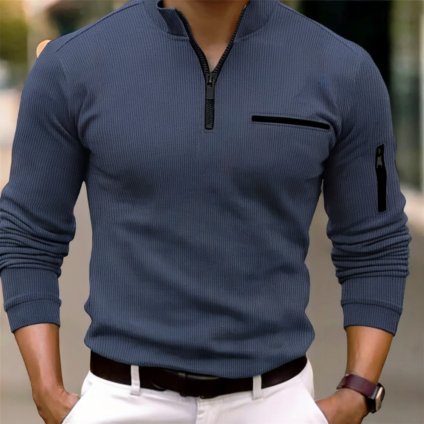 Lucien™ | Polo rayée en coton premium coupe ajustée