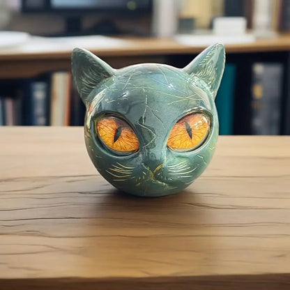 Noa™ | Escultura Felina Mística en Estilo Mármol