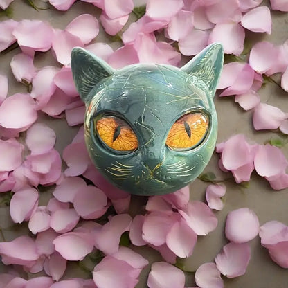 Noa™ | Escultura Felina Mística en Estilo Mármol