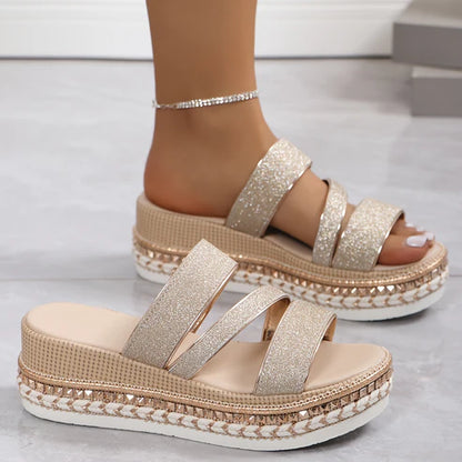 Aveline™ - Sandales compensées confort en tissu premium