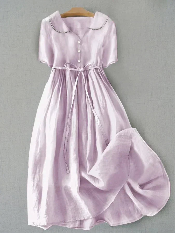 Lucía™ | Vestido de Lino Algodón Minimalista