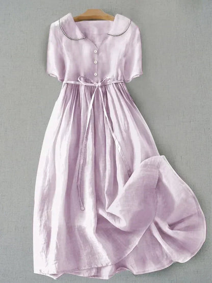 Lucía™ | Vestido de Lino Algodón Minimalista