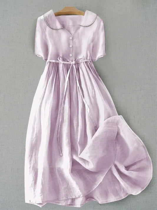 Lucía™ | Vestido de Lino Algodón Minimalista