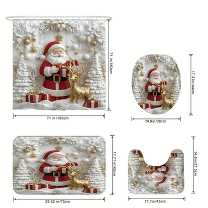 Noel™ | Set Navideño Completo para Baño (4 Piezas)