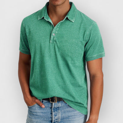 Ismaël™ | Polo en coton lavé avec col classique