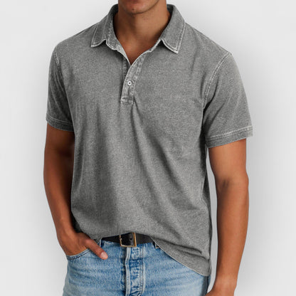 Ismaël™ | Polo en coton lavé avec col classique