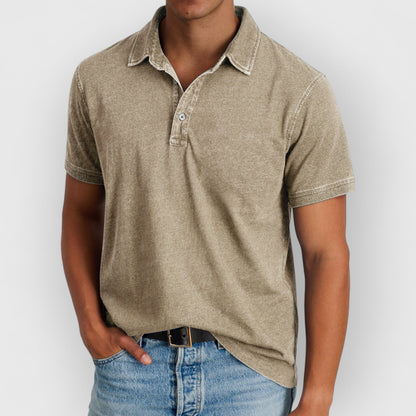 Ismaël™ | Polo en coton lavé avec col classique